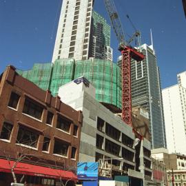 View of Meriton Tower under construction, The Village, George Street Sydney, 2005