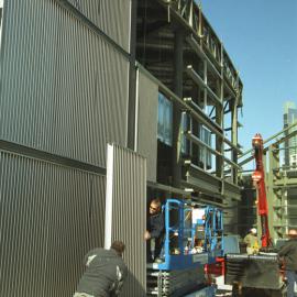 View of cladding installation. The Village, George Street Sydney, 2005