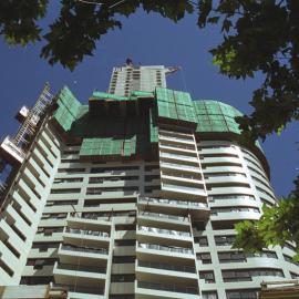 View of tower under construction. The Village, George Street Sydney, 2006