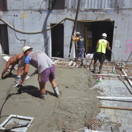 View of concrete pour. The Village, George Street Sydney, 2006