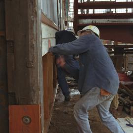 Carpenters working at Woolloomooloo Finger Wharf Redevelopment, 1999