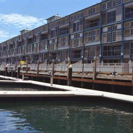 View of pontoons and western side of Woolloomooloo Finger Wharf Redevelopment, 2000