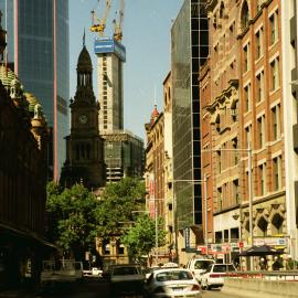 Southerly view along York Street with a partial view of construction of World Square, 2002