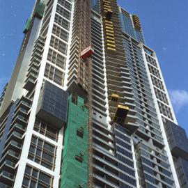 View from a lower level of construction of World Square, 2003