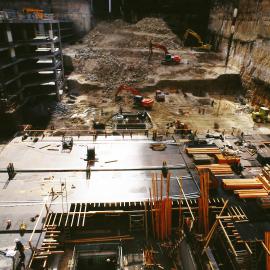 View from south east corner to north east corner of construction of World Square, 2000