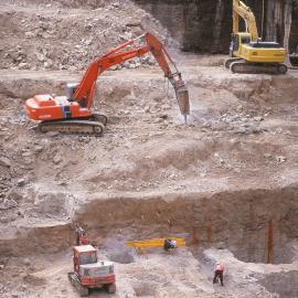 View of north east corner of construction of World Square, 2000