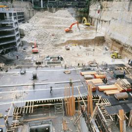 View from south east corner to north east corner of construction of World Square, 2000