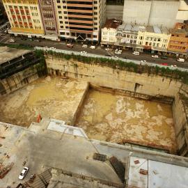 Southern view from the lift tower of construction of World Square, 2000