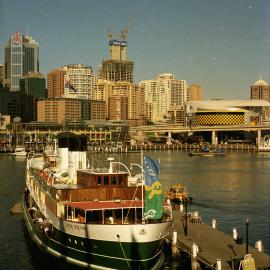South easterly view from Pyrmont Bridge showing construction of World Square, 2000