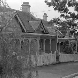 Single storey houses with picket fences, Avona Avenue Glebe, 1970s