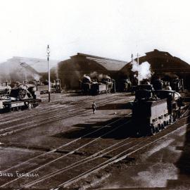 Locomotive running shed at Eveleigh Railway workshops, 1925