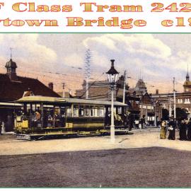 F Class Tram 242 on Newtown Bridge, King Street Newtown, 1905