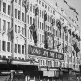 Anthony Hordern's decorated for Royal Tour, George Street Sydney, 1954
