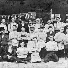 Staff of billiard table manufacturer Heiron & Smith, Castlereagh Street Sydney, 1896