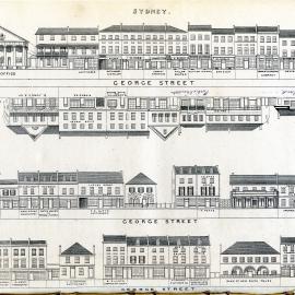 George Street from Hunter to King Streets Sydney, 1848