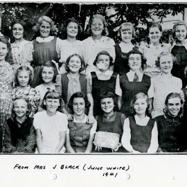 Year 6 girls, Forest Lodge Public School, corner of Bridge Road and Ross Street Glebe, 1941