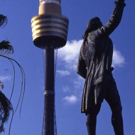 Captain Cook statue and Centrepoint [Sydney ] Tower.