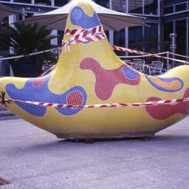 Art Exhibit of coral forms being removed.