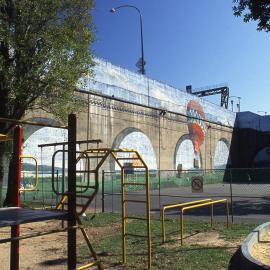 KGV mural and playground equipment, Cumberland Street The Rocks, no date