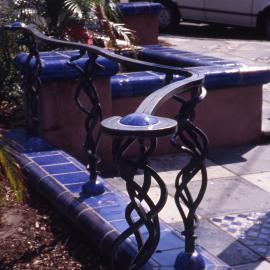 Blue ceramic tile decoration.