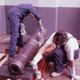 Sirius cannon undergoing conservation, no date