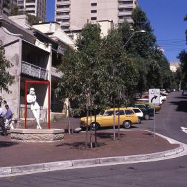 Streetscape with statue of Joy, corner of Stanley and Yurong Streets East Sydney,  no date