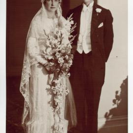 Wedding photo of Beatrice Valmai Jenkins and Richard Willoughby Mason