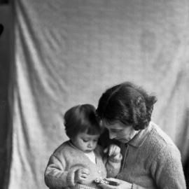 Wife and daughter portrait by Adam Forrest Grant, circa 1939