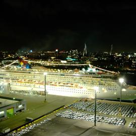 Cruise ship Super Star Leo at night, East Darling Harbour, 2003