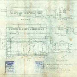 Plan - Additions to existing building, External laundry block and boiler room for factory, Bourke Road Alexandria, 1942