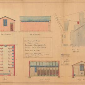 Plan - New building, Lavatory block, Mitchell Road and Coulston Street Alexandria, 1943