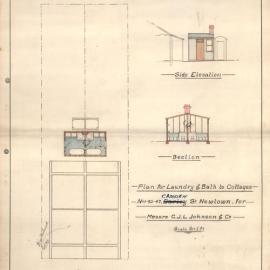 Plan - Additions to existing building, Laundry and bath, 45-47 Camden Street Newtown, 1929