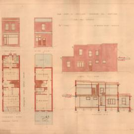 Plan - New building, Shop and residence, 142-144 Edgeware Road Newtown, 1929