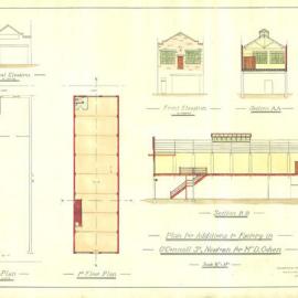 O'Connell St Newtown. Plan for additions to factory for Mr D Cohen.