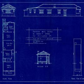 Plan - New building, Cottage, Simmons Street Enmore, 1929