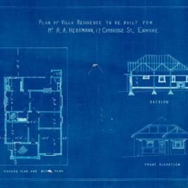 Plan - Villa residence for Mr R A Herrmann, 17 Cambridge Street Enmore, 1929