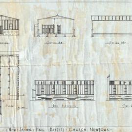 Plan - New building, School hall, 191 Church Street Newtown, 1929