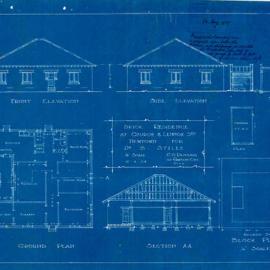 Plan - Church Street and Lennox Street Newtown, brick residence, 1924