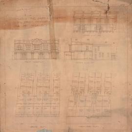 King St Newtown. Plan of five shops and dwellings for Mrs McCauley