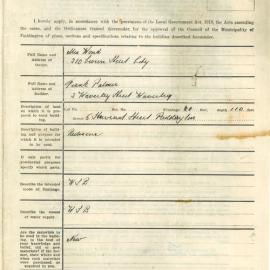 Plan - New building, Flats, 5 Stewart Street Paddington, 1927