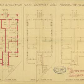 Plan - New building, Flats, Glenmore Road Paddington, 1927