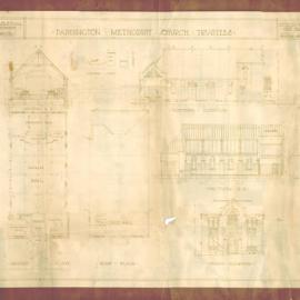 Plan - New building, Hall, Paddington Methodist Church Paddington, 1919