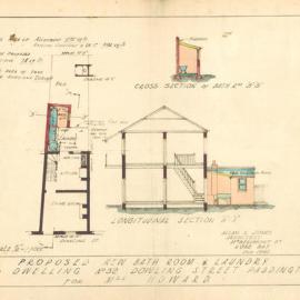 Plan - Additions to existing building, Bathroom and laundry, 32 Dowling Street Paddington, 1935