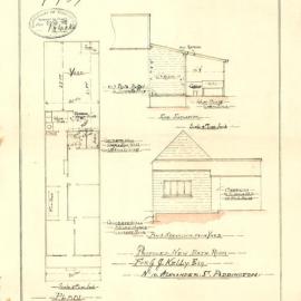 Plan - Additions to existing building, Bathroom, 10 Alexander Street Paddington, 1935