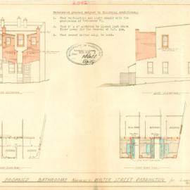 Plan - Additions to existing building, Bathroom, 33-37 Walter Street Paddington, 1936