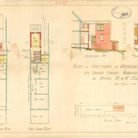 Plan - Additions to existing building, Shop and dwelling, 274 Oxford Street Paddington, 1936