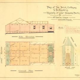 Plan - New building, Cottages, Lots 45-46 Roylston Street Paddington, 1924