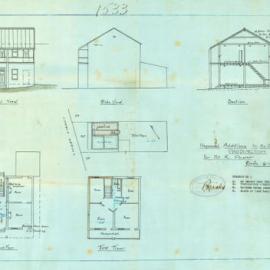 Plan - Additions to existing building, Residence, 27 Comber Street Paddington, 1929