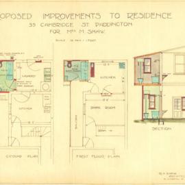 Plan - Alterations to residence, 55 Cambridge Street Paddington, 1926