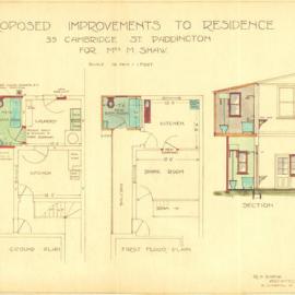 Plan - Additions to existing building, Residence, 55 Cambridge Street Paddington, 1926